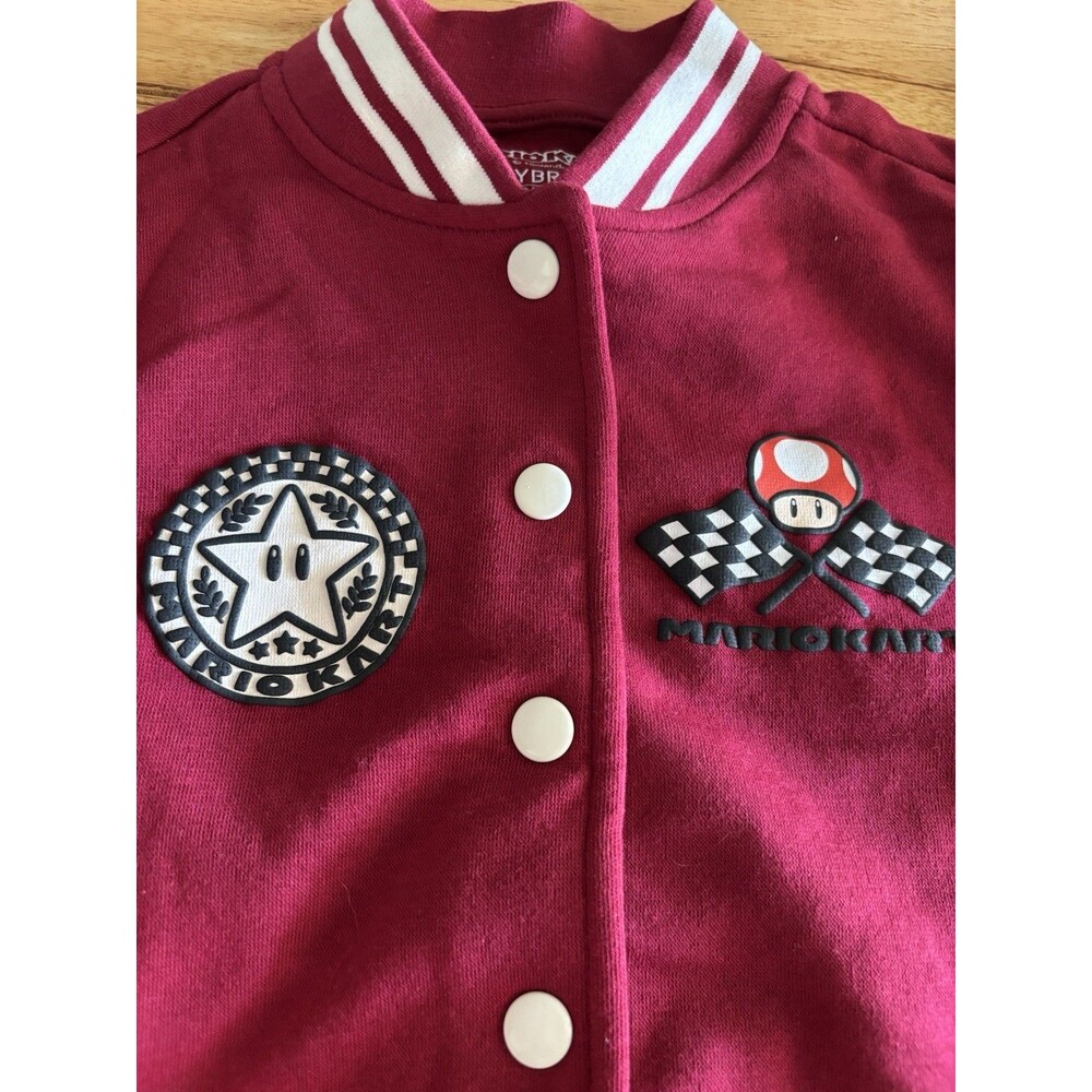 Super Mario Kart Varsity Racing Jacket Rumba Red Youth - Picture 7 of 7
